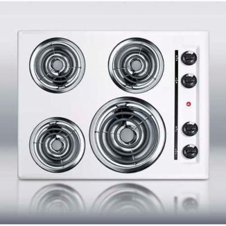 SUMMIT APPLIANCE DIV. Summit-24"W 220V Electric Cooktop, White Porcelain Finish WEL03